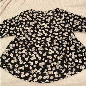 Black Daisy Blouse